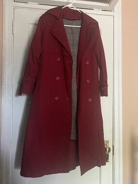 Vintage Burgundy Trench Coat